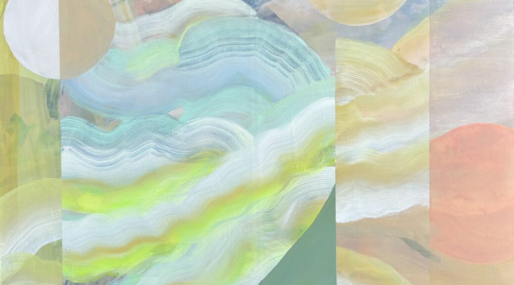 'Many Moons- Coastal', 2025 acrylic & ink on canvas, 114 x 134cm