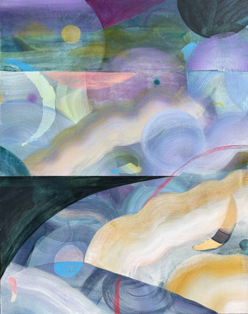 'Many Moons- Alive', 2025 acrylic & ink on canvas, 100 x 80cm