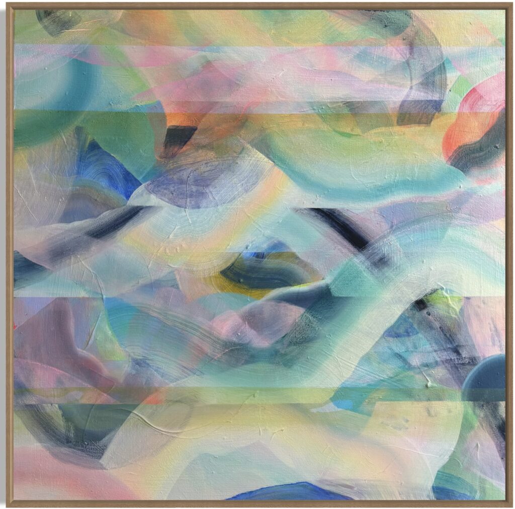 'New Horizons', 2025 acrylic & ink on canvas, 100 x 100cm