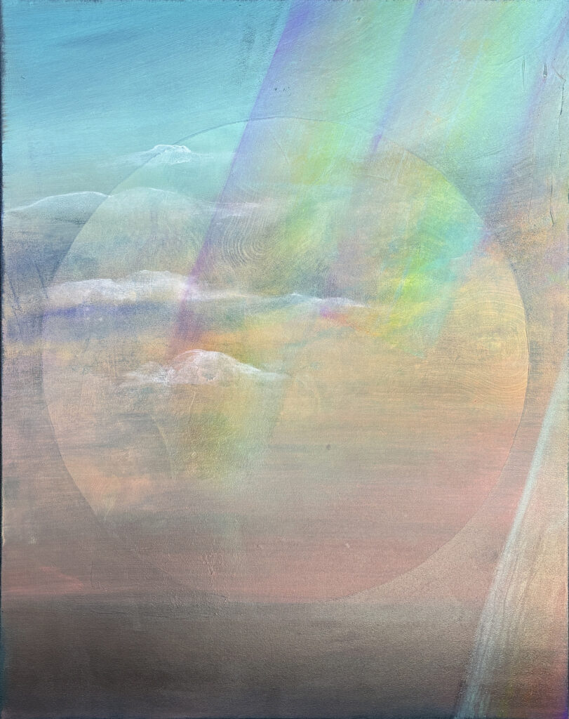 'Timescape', 2025 acrylic & innk on canvas, 100 x 80cm